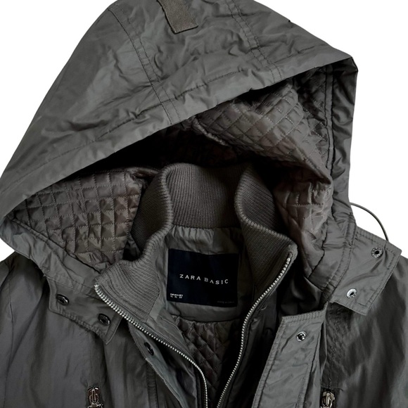 Zara Utility Jacket Anorak Coat XL - Picture 2 of 4